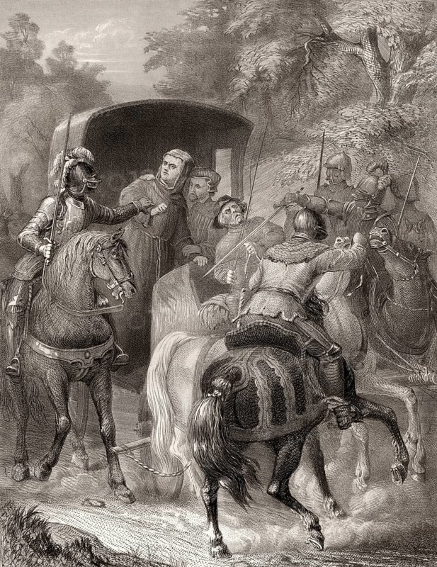 Martin Luther's abduction to the Wartburg castle, Germany, 1521