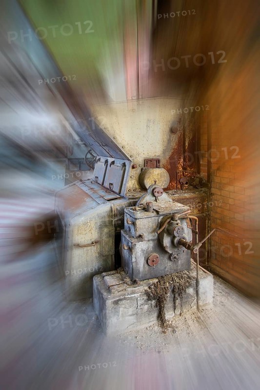 Industrial ruin, economic crisis theme, zoom effect