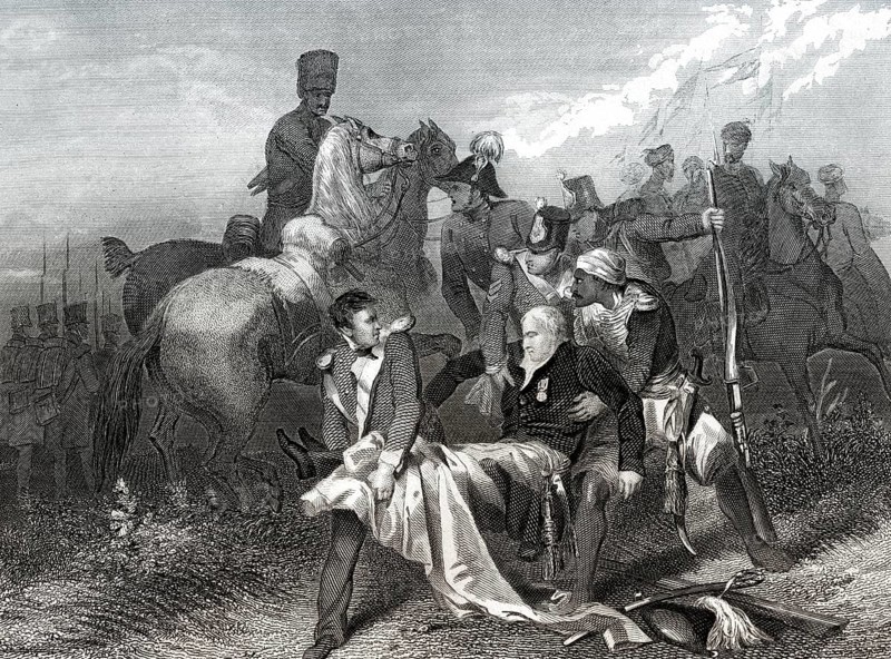 Generalmajor Sir Robert Henry Sale, tödlich verwundet in Moodkee oder Mudki, 1845