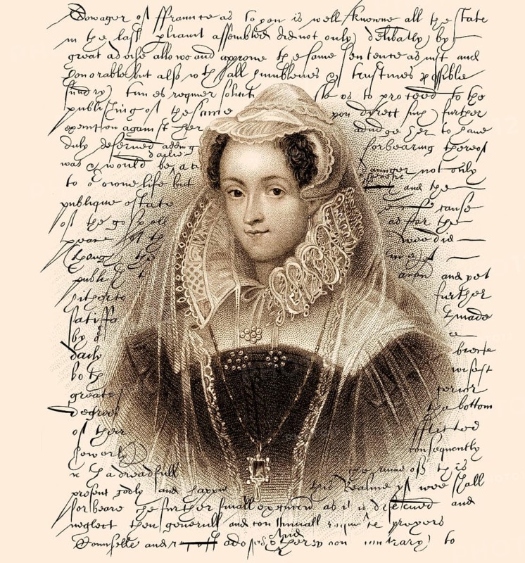 Faksimile des Hinrichtungsbefehls für Maria Stuart, Königin der Schotten, verfasst von Elisabeth I. (1533-1603), Königin von England, am 1. Februar 1587