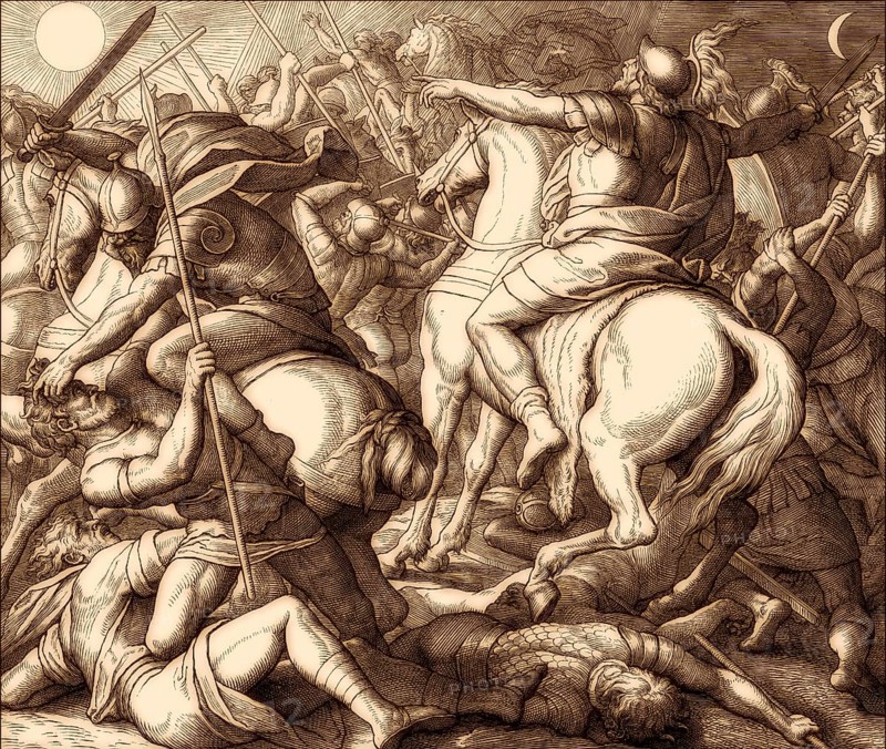 Joshua Commanding the Sun to Stand Still upon Gibeon, Old Testament, by Julius Schnorr von Carolsfeld, 1860