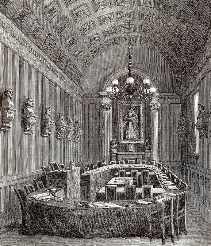 Conference hall, Académie Française, Paris, France, 19th century
