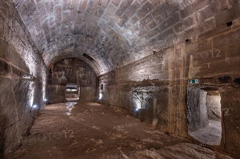 Historic rock cellar, laid out in the 17th century, market square, Lauf an der Pegnitz, Middle Franconia, Bavaria, Germany