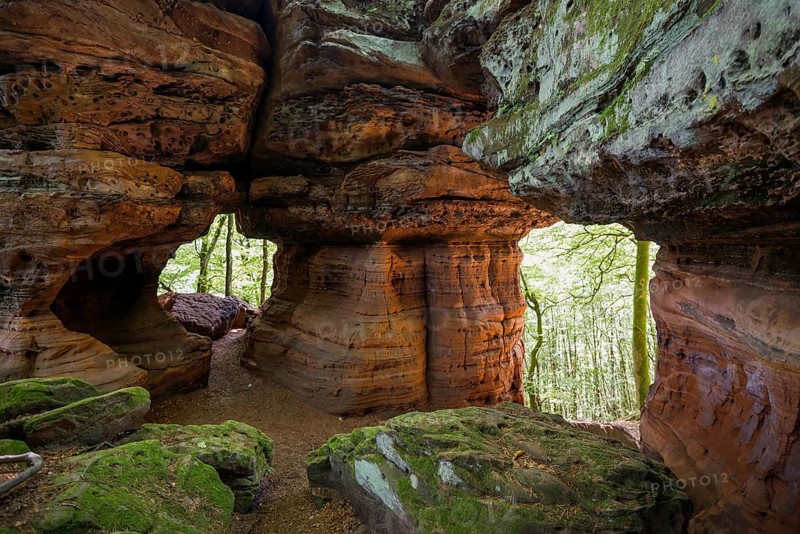 Sandstone Cliffs, Old Castle Rock, near Eppenbrunn, Palatinate Forest, Rhineland-Palatinate, Germany