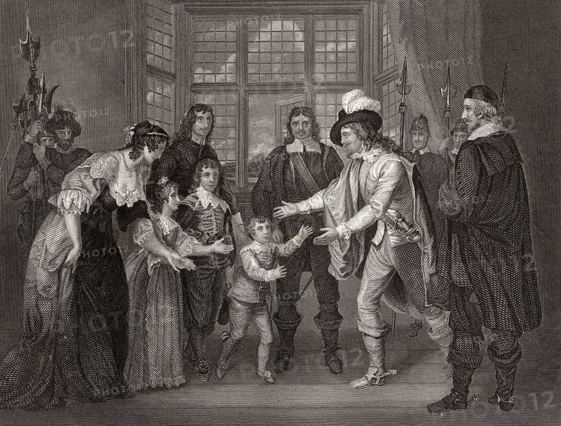 The captive King Charles I is permitted a visit from his family in the Presence of Oliver Cromwell, 1649