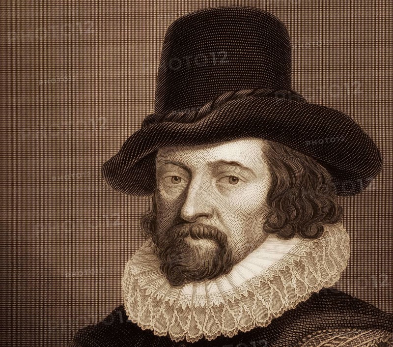 Portrait of Sir Francis Bacon, Baron Baco of Verulam, 1561 - 1626, English lawyer, statesman, essayist, historian, intellectual reformer, philosopher and scientist, digitally edited