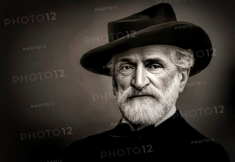 Giuseppe Fortunino Francesco Verdi, 1813 – 1901, Italian composer, digitally edited after a photograh of Brogi