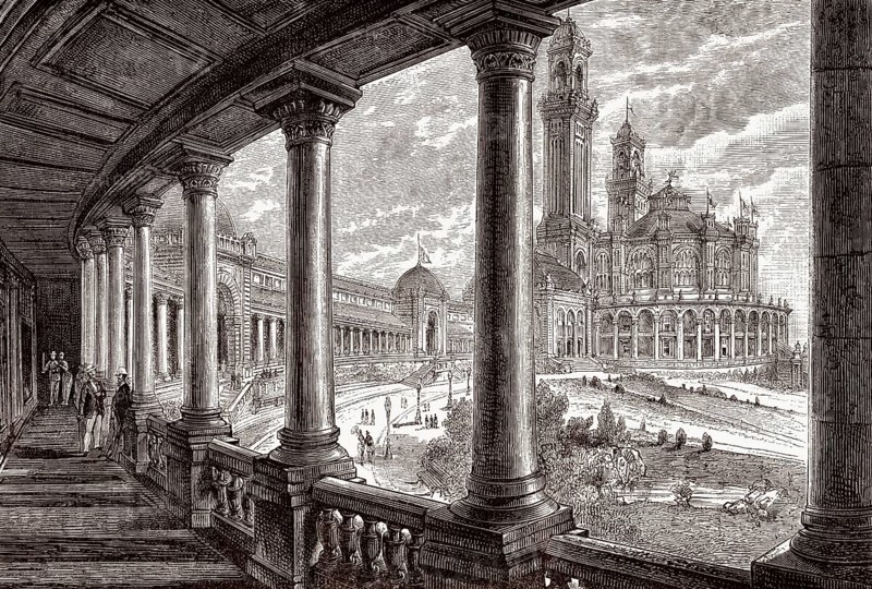 Der Palais du Trocadero, Paris, ein historischer Ausstellungspalast, 19. Jahrhundert