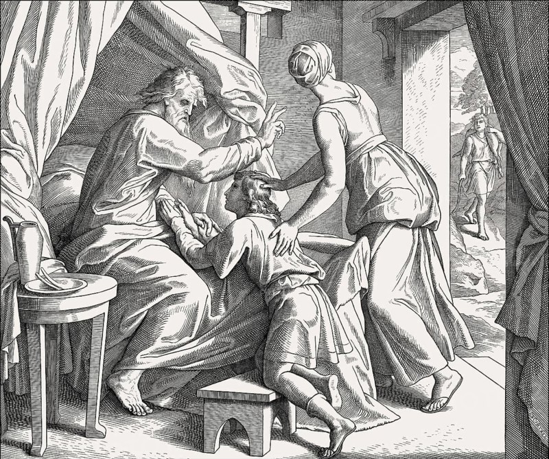 Isaac Blesses Jacob, Old Testament, by Julius Schnorr von Carolsfeld, 1860