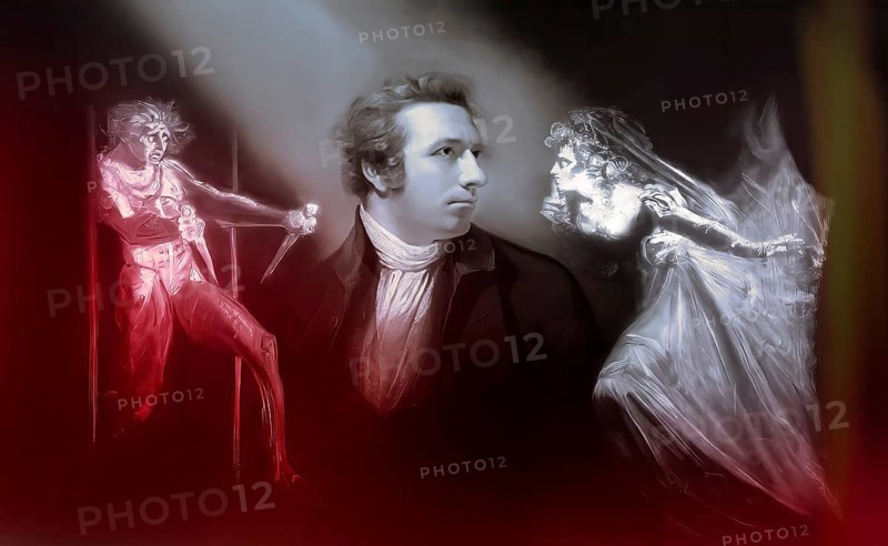Henry Fuseli or Johann Heinrich Füssli, 1741 – 1825, Swiss painter, draughtsman and writer, digitally edited after Northcote, 1778, Lady Macbeth Seizing the Daggers, scene from The Tragedy of Macbeth by William Shakespeare