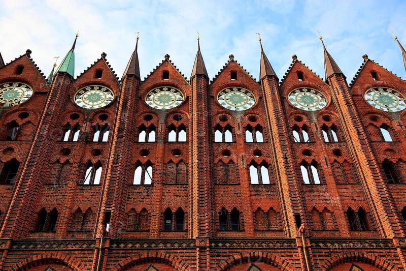 Town hall in the urban area of Altstadt, Stralsund, Hanseatic City of Stralsund, Vorpommern-Rügen district, Mecklenburg-Western Pomerania, Germany