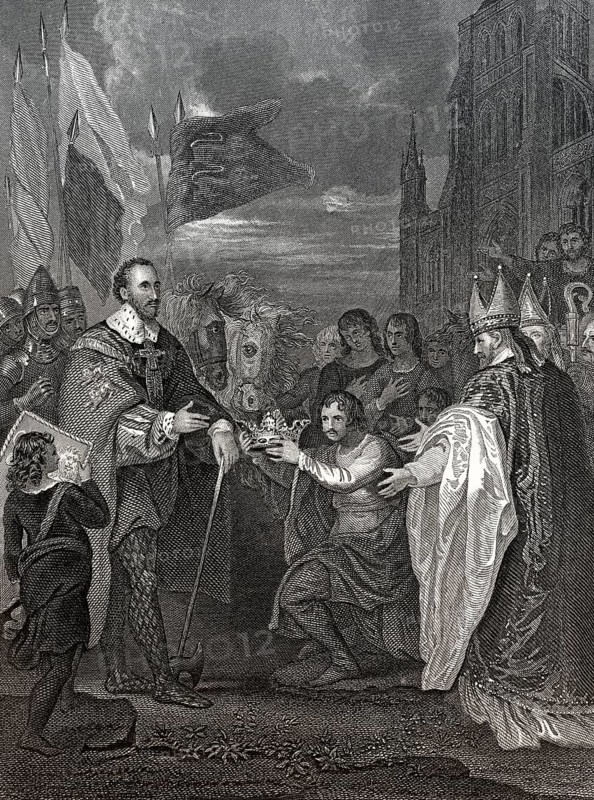 Wilhelm I., Wilhelm der Eroberer, ca. 1028-1087, erhält am 25. Dezember 1066 in der Westminster Abbey die Krone von England