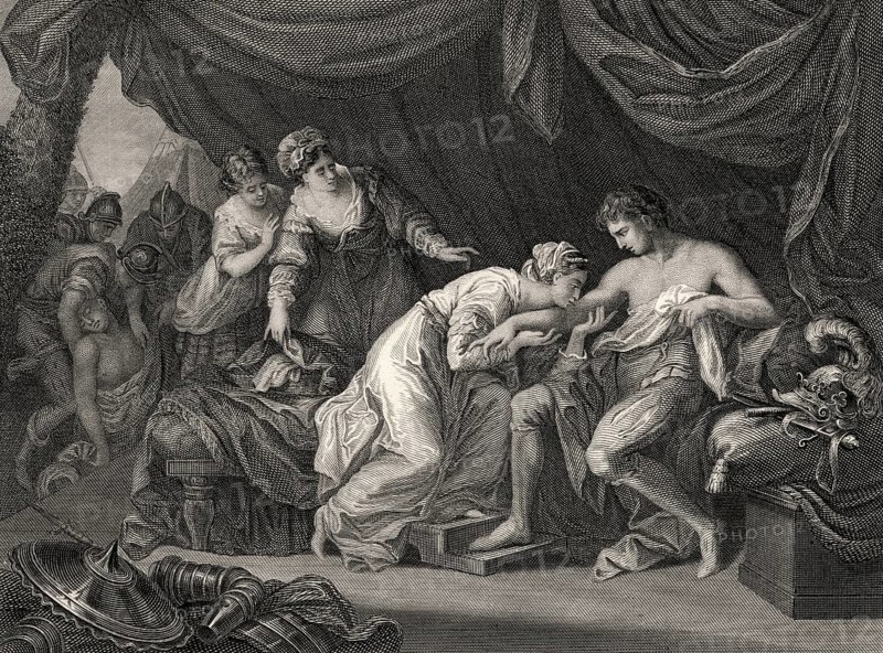 Eleonore von Kastilien, 1241-1290, saugt Gift aus der Wunde von Prinz Edward, 1239-1307, dem späteren König Edward I.