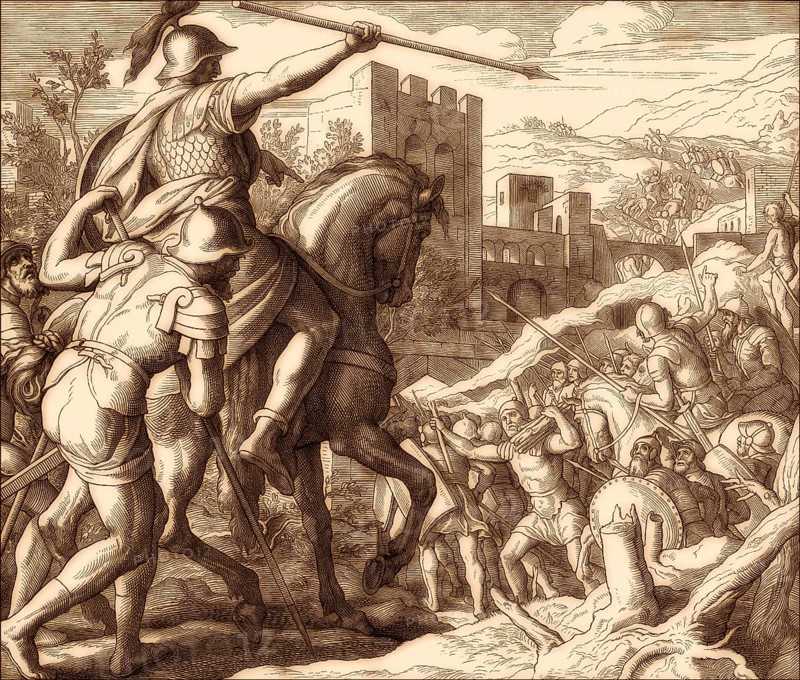 Fall of Ai, Old Testament, by Julius Schnorr von Carolsfeld, 1860