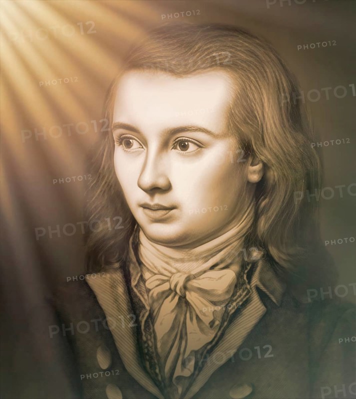 Portrait of Georg Philipp Friedrich Freiherr von Hardenberg, pseudonym and pen name Novalis, 1772 - 1801, German poet of Early German Romanticism, digitally edited
