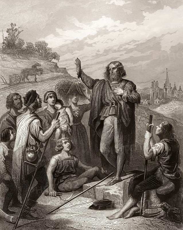 Thomas Müntzer, 1489 – 1525, German preacher and theologian, digitally edited after a print by Christoffel Van Sichem