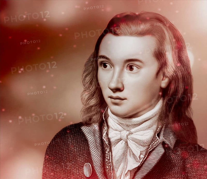 Portrait of Georg Philipp Friedrich Freiherr von Hardenberg, pseudonym and pen name Novalis, 1772 - 1801, German poet of Early German Romanticism, digitally edited