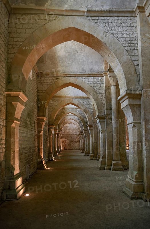 Nave of the Cistercian Abbey of Fontenay, Unesco World Heritage Site, Cote d'Or, Burgundy, France