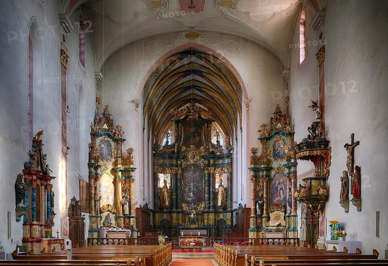 Interior view, view of the choir room, Dominican Church, Bad Wimpfen, Kraichgau, Baden-Württemberg, Germany