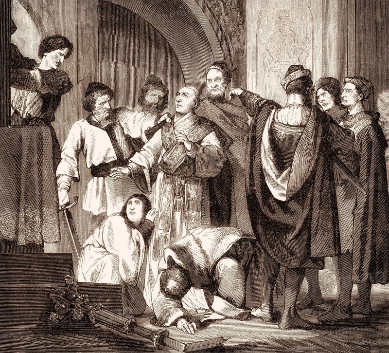 Quintius or Gencius attacking Pope Gregory VII, Rome, 1074