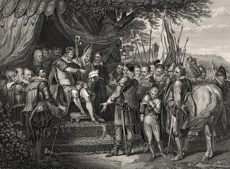 John oder John Lackland, 1166-1216, König von England, Unterzeichnung der Magna Carta, 1215