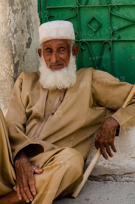 Nizwa, Oman. May 29th 2014 Portrait of an old Omani man in a small village near Nizwa, Oman