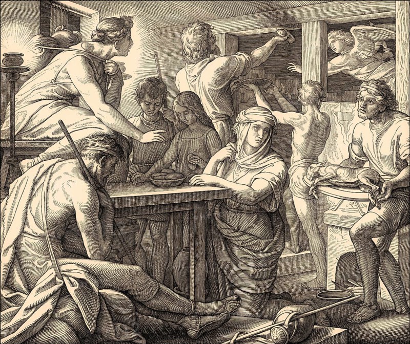 The Passover and Death of the Firstborn, Old Testament, by Julius Schnorr von Carolsfeld, 1860