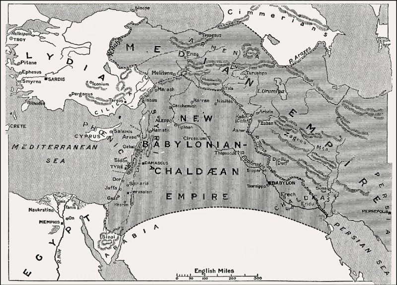Map of the Empires after the fall of Assyria, 600 BC until 400 BC