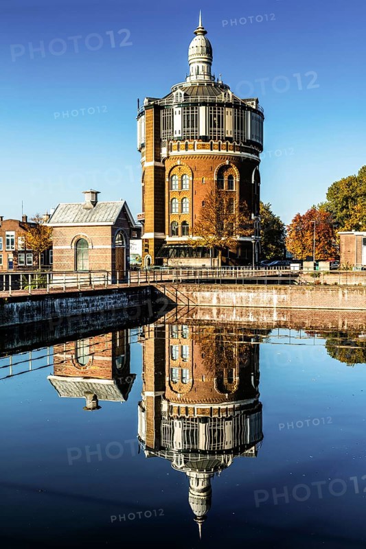 Historic water tower De Esch, oldest preserved water tower in the country, Kralingen, Rotterdam, the Netherlands