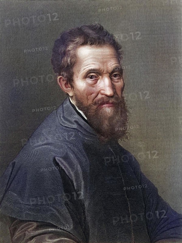 Michelangelo Buonarrotti, 1475-1564, Italian painter of the High Renaissance, sculptor, architect and poet, Historical, digitally restored reproduction from a 19th century original, Record date not stated