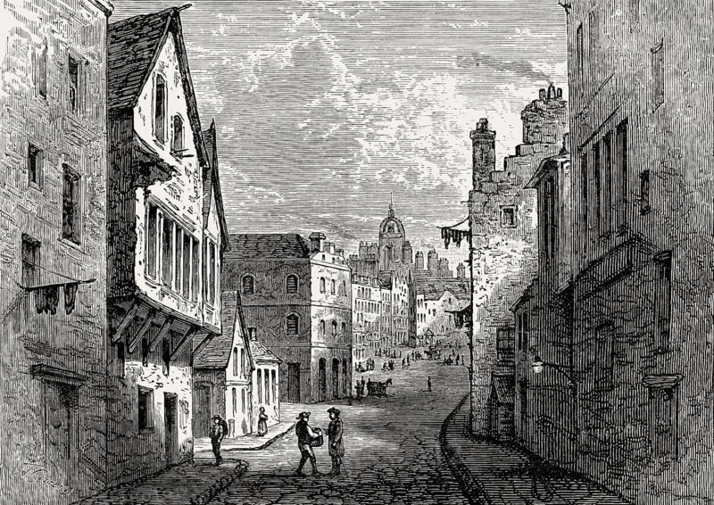 The Grass Market, from the West Port, Edinburgh, Scotland, 1825
