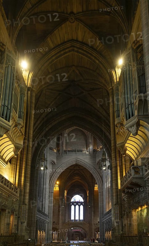 Interior of Anglican Cathedral Church of Christ in Liverpool, Liverpool cathedral, Liverpool, England, UK