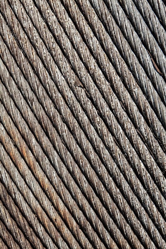 Close-up of old steel cable