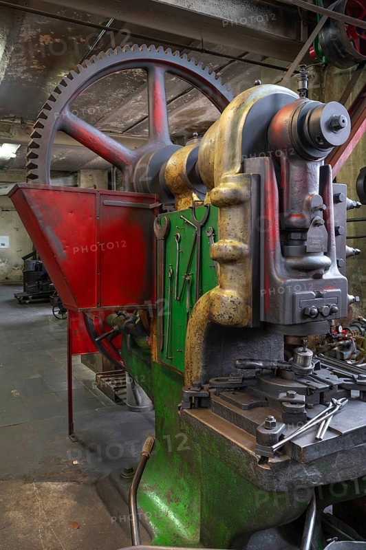 Machine in a drop forge, formerly Dietz & Pfriem valve factory, today Industrial Museum Lauf, Sicharchard Str., Lauf an der Pegnitz, Middle Franconia, Bavaria, Germany