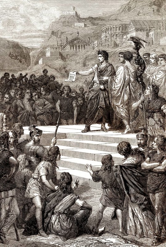 Römischer Kaiser Claudius oder Tiberius Claudius Cäsar Augustus Germanicus, erklärt Lyon zur Hauptstadt Galliens, 1.