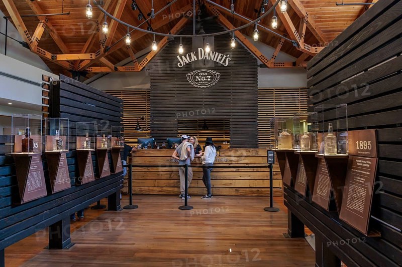 Visitors signing up for a guided tour of the Jack Daniel Distillery in Lynchburg, Tennessee