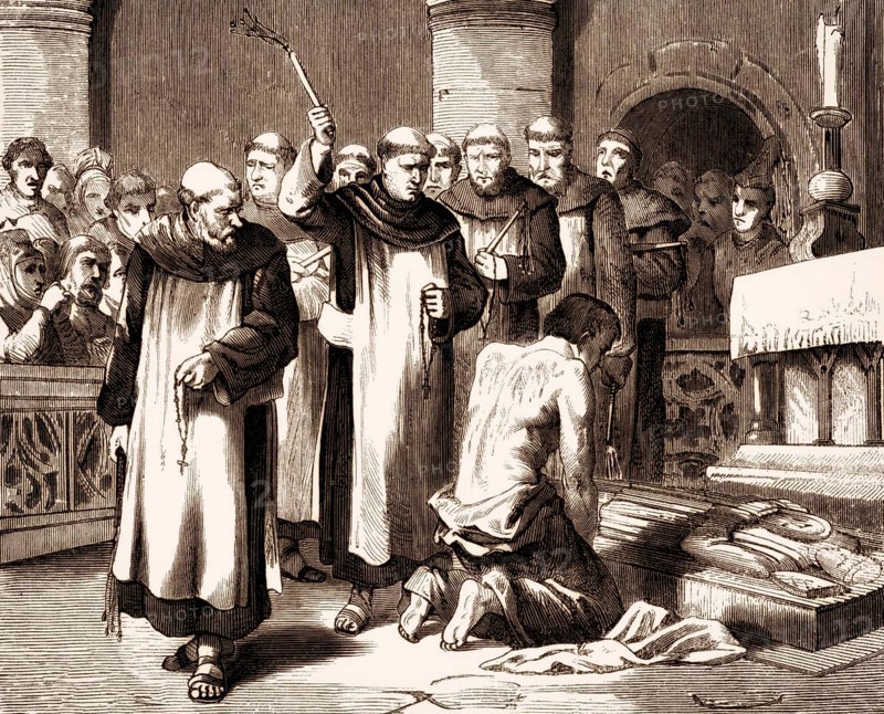 Flagellation of Henry II, or Henry Plantagenet, 1133, 1189, King of England