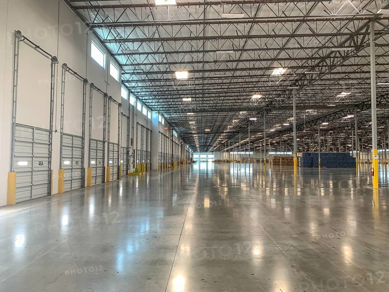 Massive Empty Industrial Warehouse Interior