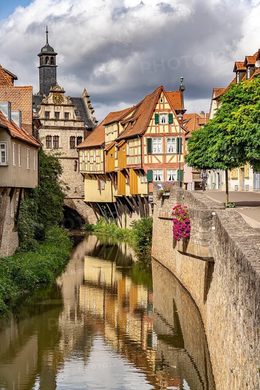 Malerwinkelhaus and Main Gate in Marktbreit, Lower Franconia, Bavaria, Germany