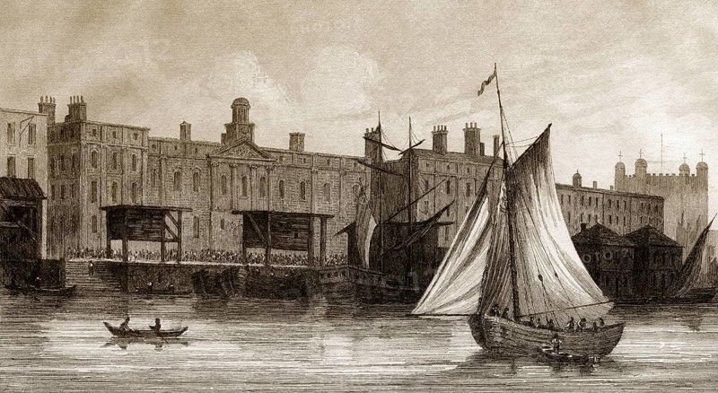 Der Zollhafen von London, England, 18. Jahrhundert