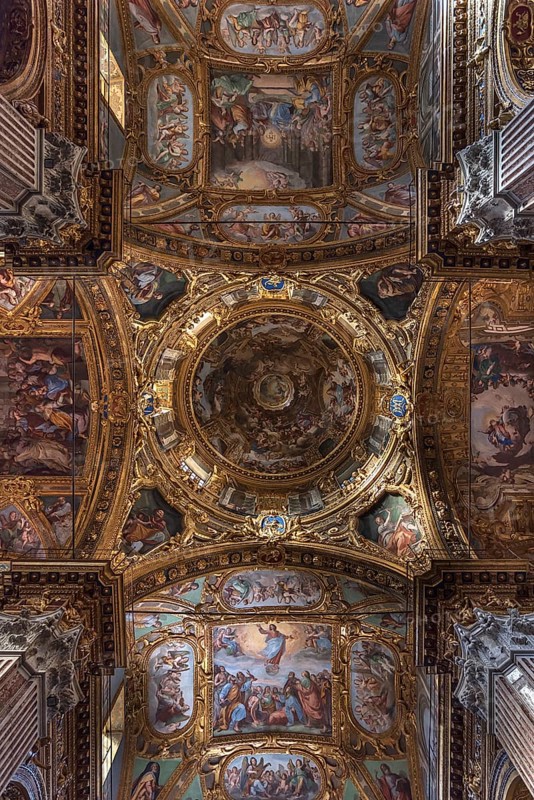 Dome of the Basilica della Santissima Annunziata del Vastato, Piazza della Nunziata, 4, Genoa. Italy