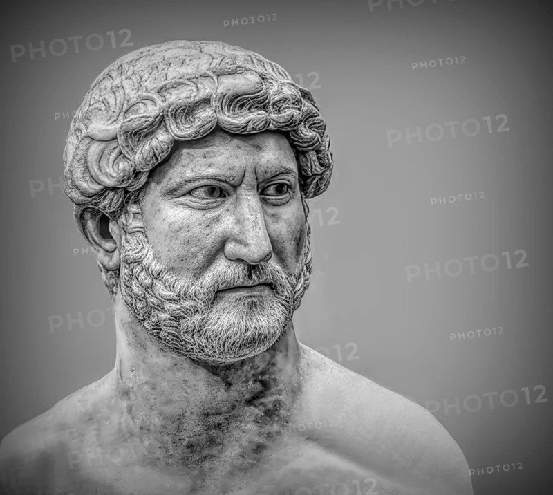 Hadrian or Publius Aelius Hadrianus Augustus, 76 - 138, Roman emperor, digitally edited