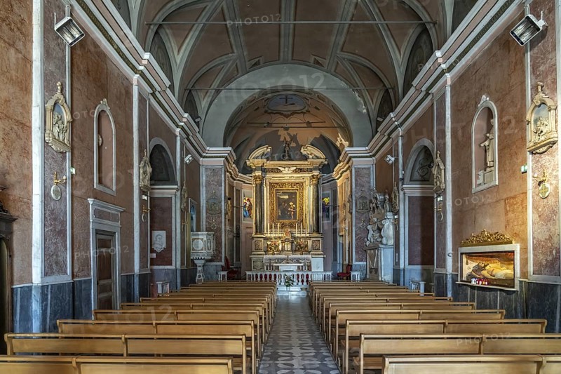 Interior of the Notre-Dame de Lavasina Sanctuary, Brando, Cap Corse, Corsica, France