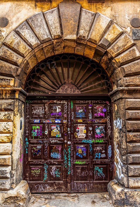 Details of the old town lanes, Krakow, Poland