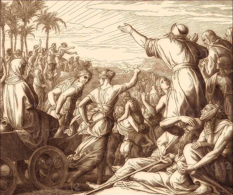 Jewish exiles returned to Jerusalem, Old Testament, by Julius Schnorr von Carolsfeld