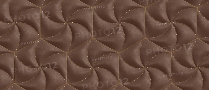 This 3D illustration features a geometric pattern of hexagon tiles, creating a captivating wallpaper design Ideal for backgrounds, interior decor, and modern aesthetics