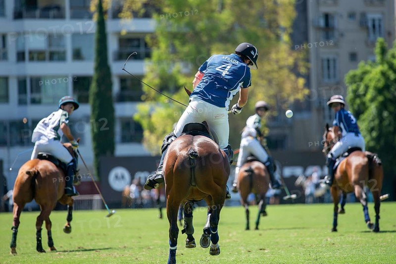 Scene at the 132nd Argentinean Open Polo Championship (Spanish 132nd Abierto Argentino de Polo de Palermo) in the Polo Stadium playing between La Hache Cria y Polo and La Dolfina 2 in Buenos Aires, Argentina