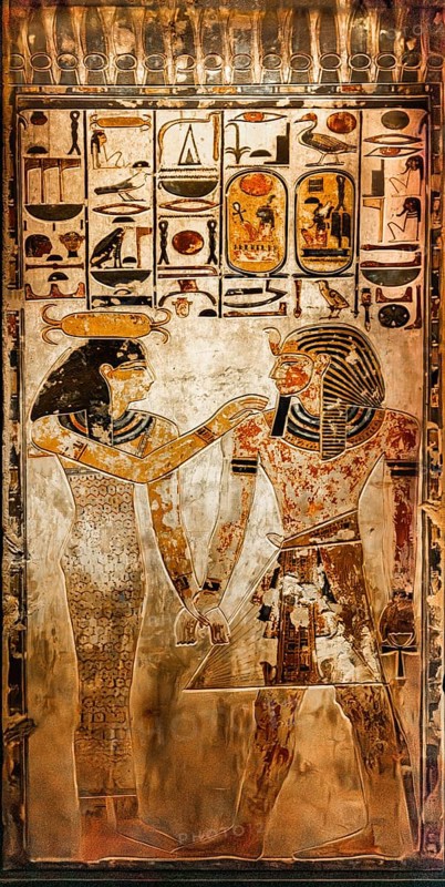 Reproduction of the tomb of Ramses II's father, Seti I, from the exhibition: Ramses the Great and the Gold of the Pharaohs, Cologne, North Rhine-Westphalia, Germany