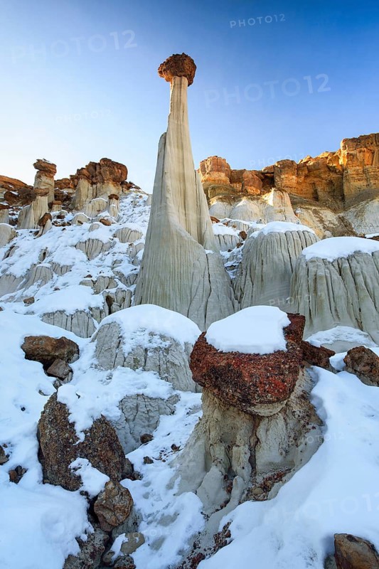 Wahweap Hoodoos, White Hoodoos, Sandstone Sculptures, Grand Staircase Escalante National Monument, Utah, USA, North America