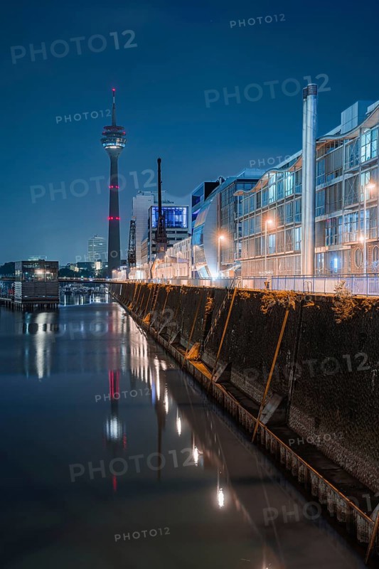 Rhine Tower by night, Düsseldorf, Germany